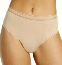 CALVIN KLEIN Second Skin High Waisted Nude Thong Panty Underwear Womens L 7 XL 8