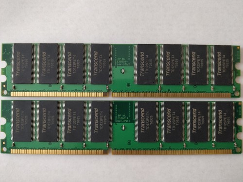 2) pieces Transcend 1G DDR400 RAM DIMM CL3 PC3200 400MHz 184Pin Desktop memory - Picture 2 of 2