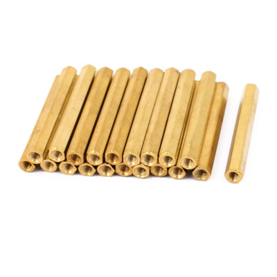 Uxcell M4x35mm Brass PCB Standoff Spacers - 10pcs Hexagonal Female Thread