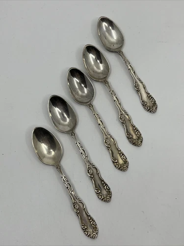 Set of 5 Vintage Towle Old English Sterling Silver Demitasse Coffee Spoons 4”