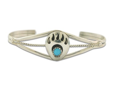 Navajo Bracelet 925 Silver Handmade Animal Claw Cuff Native American Artist C80s