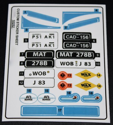 Custom Aufkleber für 10252 Replacement Sticker Sheet