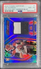 Joe Burrow 2020 Certified New Gen Jerseys Mirror Blue #1 Rookie RC /99 - PSA 8