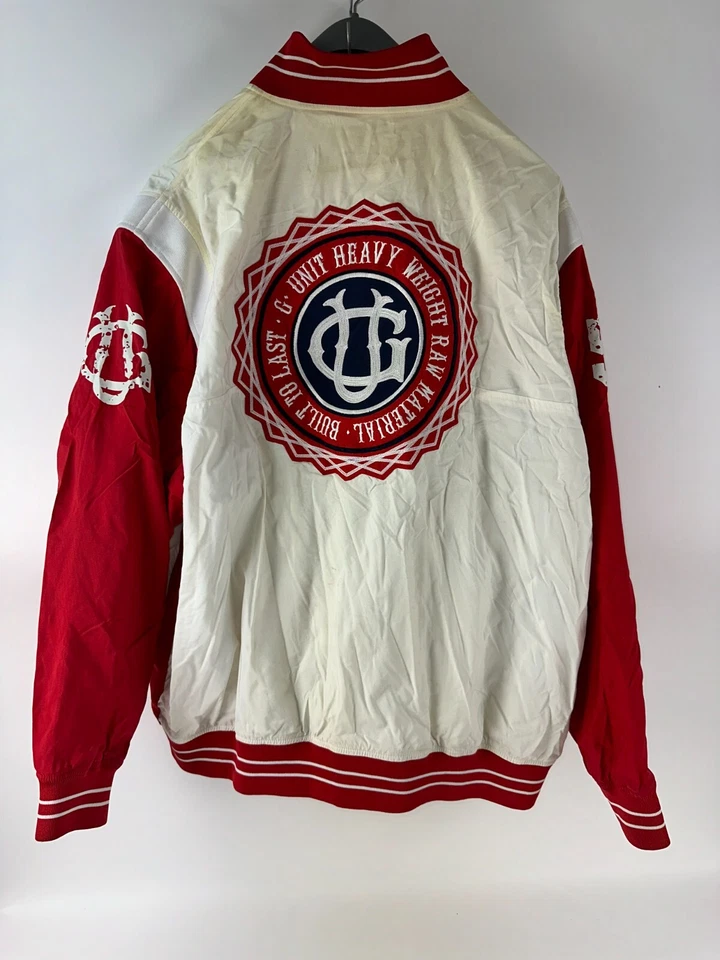 Vintage G Unit Bomber Jacket Mens White Red Snap Button Hip Hop Y2K Size 2XL - Image 2 of 4