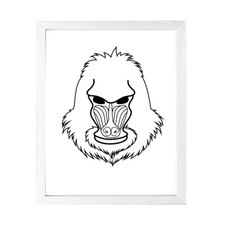 Designs ByLITA Mandrill Outlined version, Wall Print Animals Art