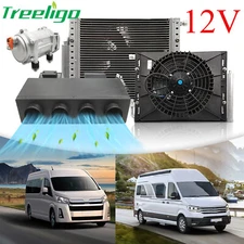 Treeligo 12V Truck Air Conditioner Air Compressor Evaporator Cooling Only Kit