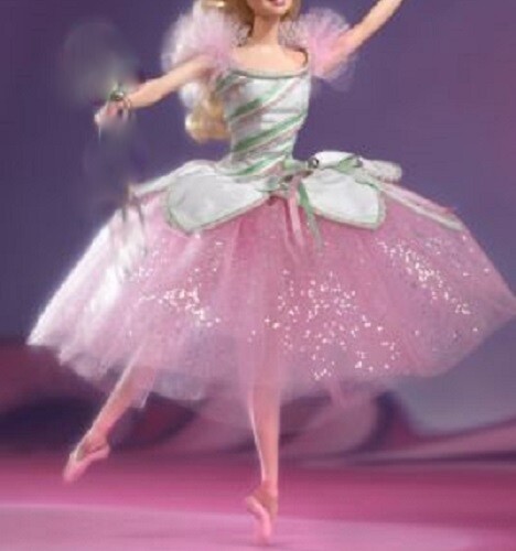 Ballerina costume dress pink white candy stripe sparkle Barbie