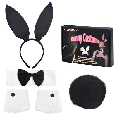 black bunny ears and bow tie
