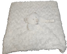 Bear Lovey Minky Swirl Blankets Beyond White Security Blanket Bow Soft 16"