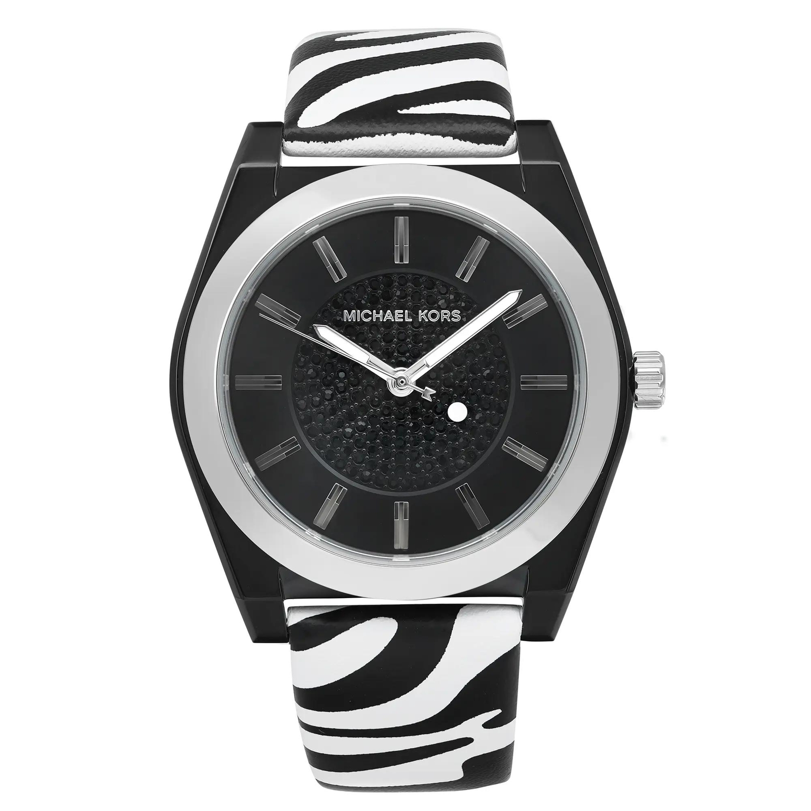 Michael Kors Channing Zebra Print Steel Black Dial Ladies Quartz Watch MK2856