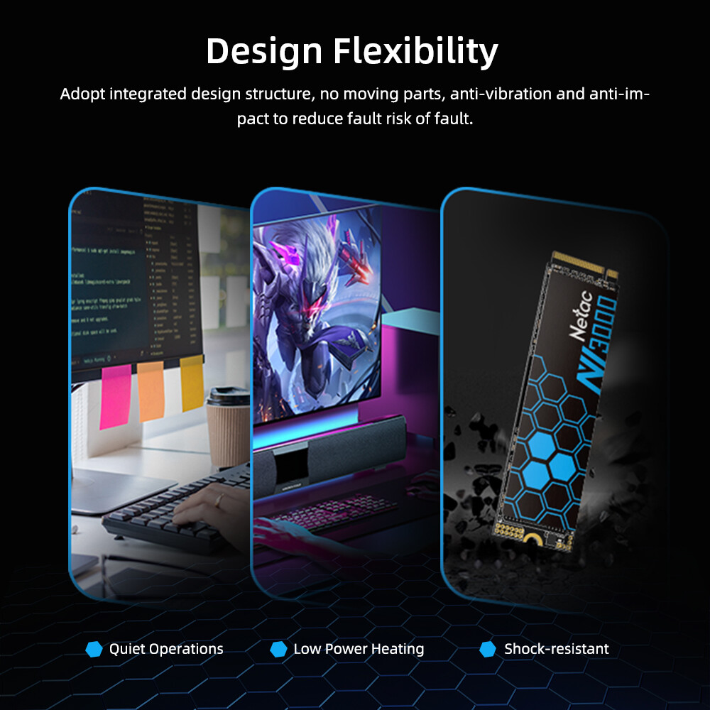 Netac NV3000 M.2 2280 2TB 1TB 500GB 250GB NVMe PCIe3.0 Internal