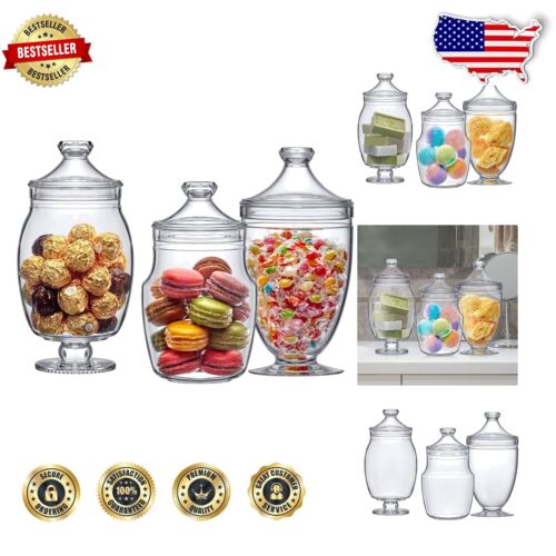 BPA-Free Clear Plastic Jars - Perfect for Candy Buffets and Vanity Displays