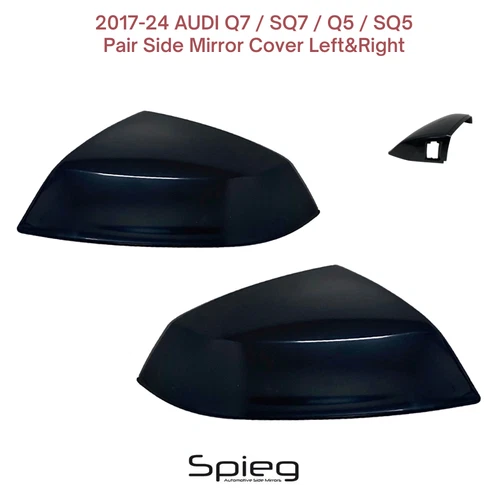 Pair Side Mirror Cover for 2017-2024 Audi Q7 SQ7 Q5 PTM with Lane Assist Hole