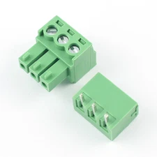 50Pcs 3.81mm Pitch 3 Pin Angle Screw Pluggable Terminal Block Plug Connector