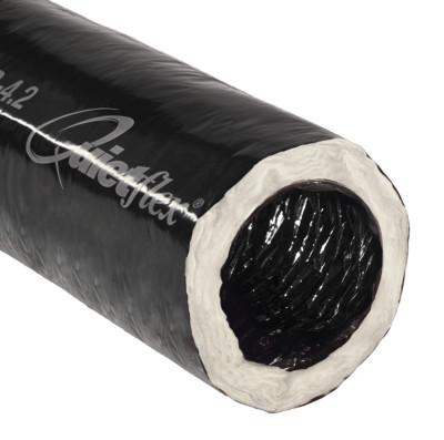 16-in x 25-Ft Insulated Flexible Round Flex Duct Tube R6 Heating/AC Black Vent