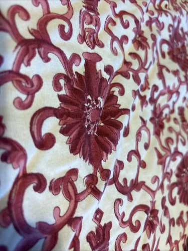 RALPH LAUREN Cal King Fitted Sheet PORCELAIN ROSETTE Red/White Scrolls