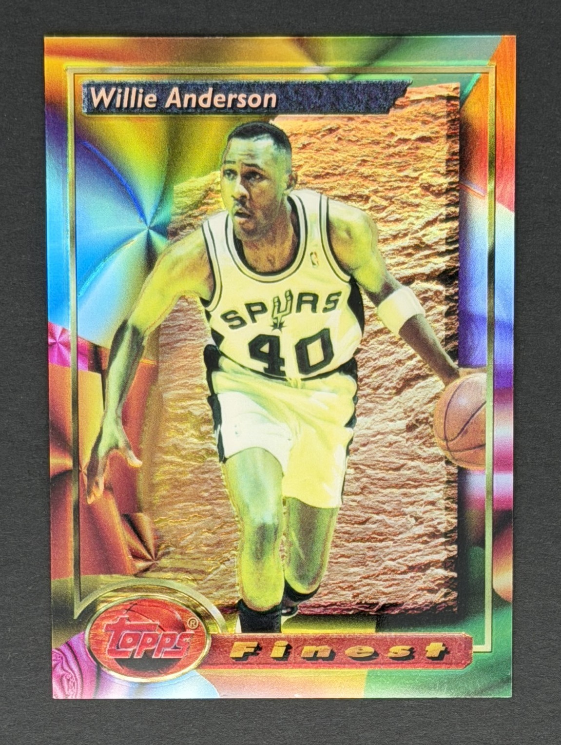 1993-94 Topps Finest Basketball Willie Anderson Refractor #154 Spurs