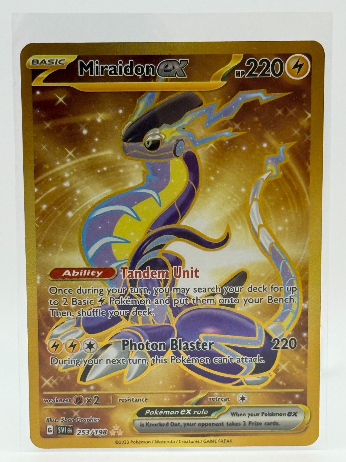 2023 Pokemon Miraidon ex Hyper Rare 253/198 Sv01: Scarlet & Violet Base NM Holo