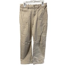 Art Class girls Khaki Utility Pants Tan Cotton Twill Adjustable Waist Size 12