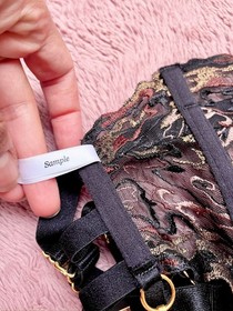 Bordelle Onda Suspender Garter Black Adjustable 24k Gold Plated S