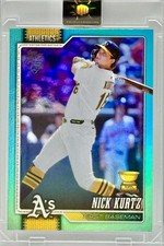 Nick Kurtz RARE SSP ROOKIE CUP AQUA REFRACTOR INVESTMENT CARD ROTY MINT. rookie card picture