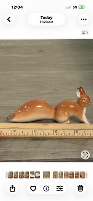 Russian Lomonosov Squirrel Brown Glossy Porcelain Figurine USSR VTG