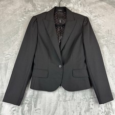 The Limited Blazer Women s 6 Black Single Button Polka Dot Lining