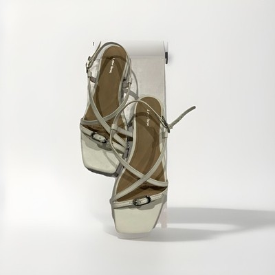 & Other Stories Leather White Strap Square Toe (size Variation)
