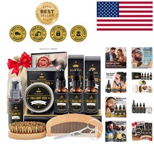 Complete Beard Care Set with 3 Natural Oils  Tools - Perfect for Any Occasion