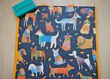 Dog's in Fall Cozy Sweaters & Hat's Durable Reusable Grocery Shopping Bag NEW