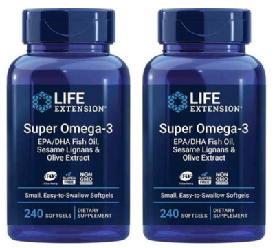 Life Extension Super Omega-3 Plus EPA/DHA Fish Oil/Olive/EPA/DHA 2X240gels