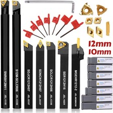 Drehmeißel Set Drehstahl Klemmhalter Bohrstange Wendeschneidplatten 12x12 10x10