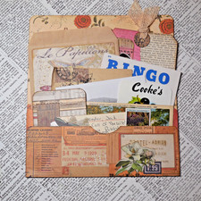 Ephemera Pocket Junk Journal Mixed Media Scrapbook w/ vintage  handmade items
