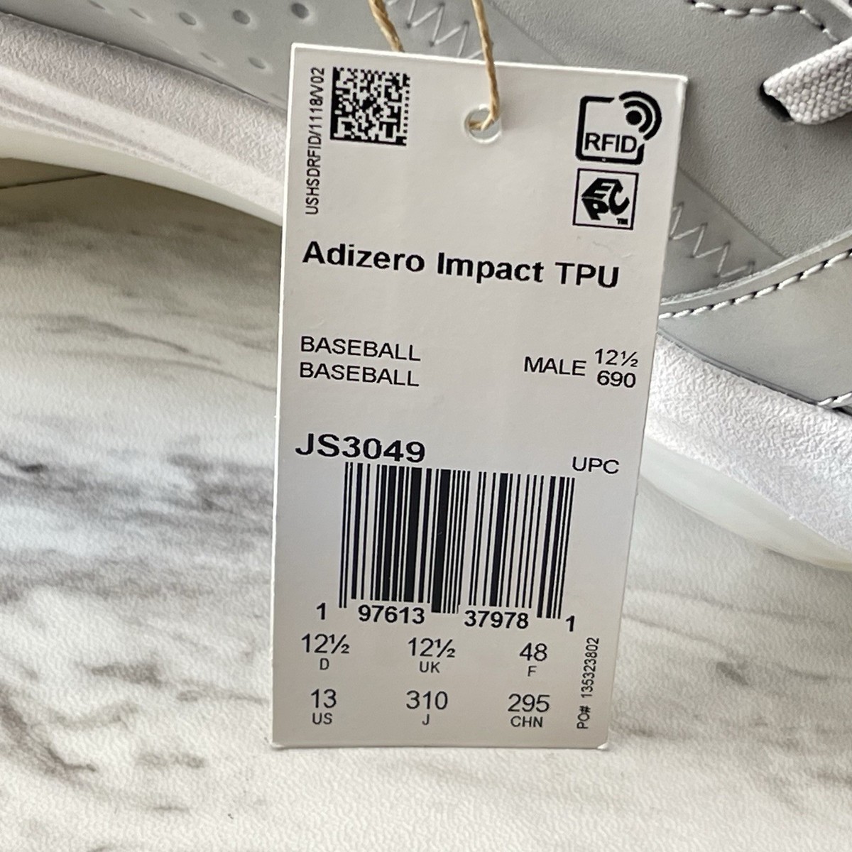 Adidas Adizero Impact TPU Baseball Cleats Silver/Gray JS3049 Men's