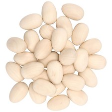 JAPCHET 30 Pcs 60 x 40mm Wood Egg, 2.3 x 1.5 6 x 4 cm, x inches,