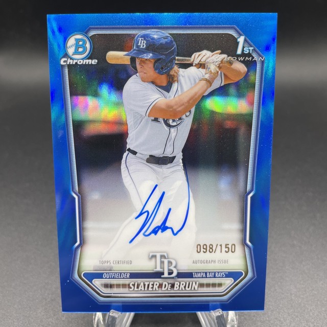2026 Bowman Chrome SLATER De BRUN 1st Bowman True Blue Auto /150 Tampa Bay Rays