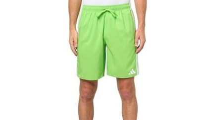 adidas Men's 3-Stripes 8-Inch Swim Shorts, Team Semi Sol Green/White, Small