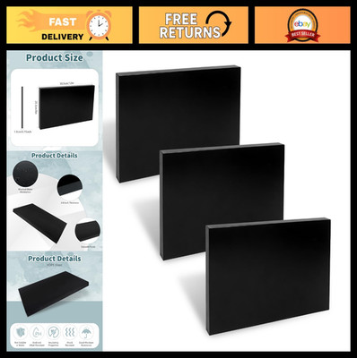 3 Pcs 3/4'' Thick Black HDPE Plastic Sheets - High Density Polyethylene DIY Panel