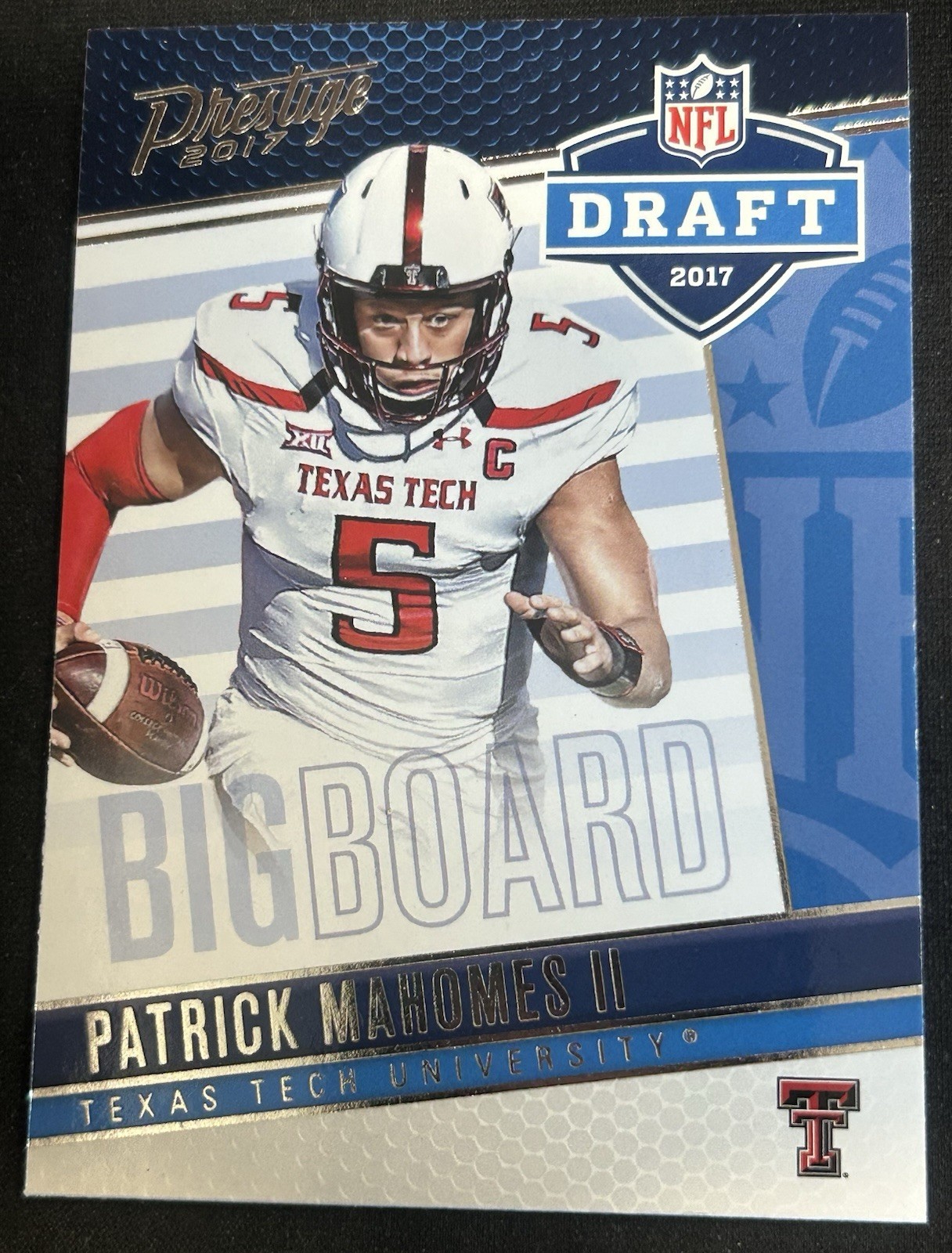Patrick Mahomes 2017 Prestige Rookie Draft Big Board Chiefs Insert #1 Football