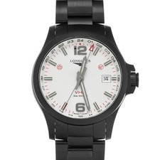 Longines Conquest V.H.P. GMT Men's Quartz Watch Silver Stainless Steel From Japa