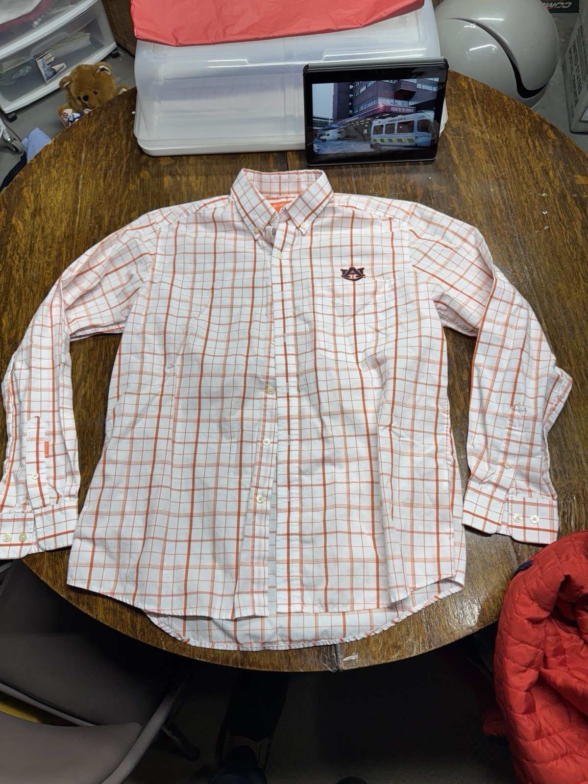 Mens Auburn University Button Down Long Sleeve Dress Shirt Size Large Antigua