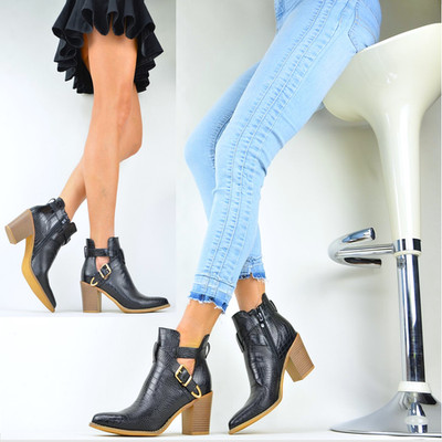 DAMENSCHUHE DESIGNER SCHWARZ COWBOY-WESTERN-BOOTS ELEGANT STIEFELETTEN