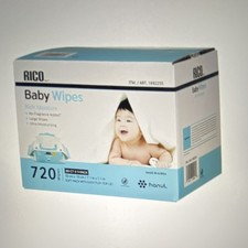 RICO Baby Wipes Rich Moisture No Fragrance 720 Count 80ct x9 Pack 1692255