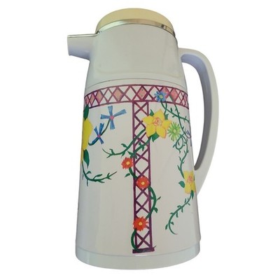 Vintage Potter & Smith 1L Coffee Carafe Floral Insulated Glass Lined EUC