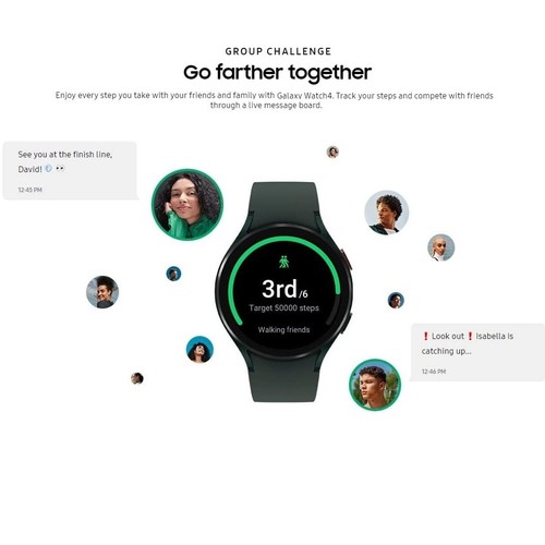 Montre connectée Samsung Galaxy Watch 4 44 mm avec bracelet supplémentaire Wi-Fi uniquement noir SM-R870NZK - Photo 6 sur 9