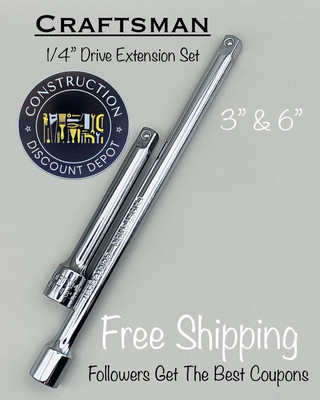 Craftsman 1/4'' Drive Ratchet Extension Bar Set  1/4 in. x 3 in. & x 6in CMMT