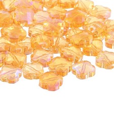 60 Pcs Transparent Shamrock Beads Jewelry Bracelet Making Supplies, Rose Gold