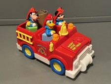Disney Mickey Mouse Fire Truck Toy  Friends Missing Pluto Vintage 1989 Mattel