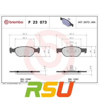 Brembo Bremsbelagsatz, Scheibenbremse PRIME LINE P 23 073 Fahrzeugtyp PKW
