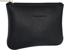 Chelmon Vegan Leather Coin Purse Pouch Change Purse With Zipper For Men Women